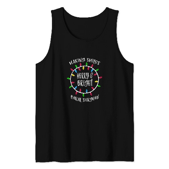 dentists Job Christmas Dental Squad Merry Bright Holidays Oral Surgeon Tank Tops