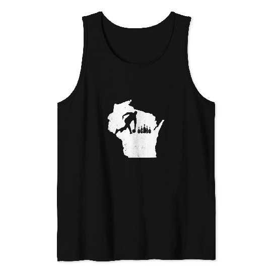 Wisconsin Map Bowling League Team Coachs Wisconsin Bowler Tank Tops