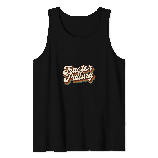 Tractor Fun Retro Tractor Pulling Design Tractor Pulling Tank Tops