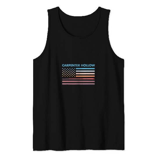 Woodworker Job vintages Sunset American Flag Carpenter Hollow Pennsylvania Tank Tops