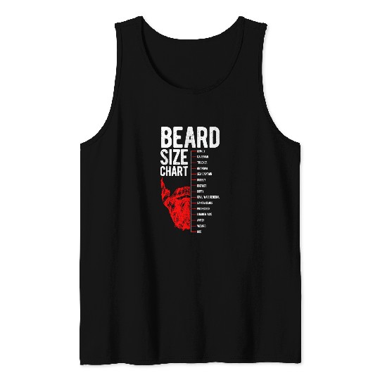 Truck Fun Beard Size Chart Hipster Joke Caveman Trucker Hippy Tank Tops