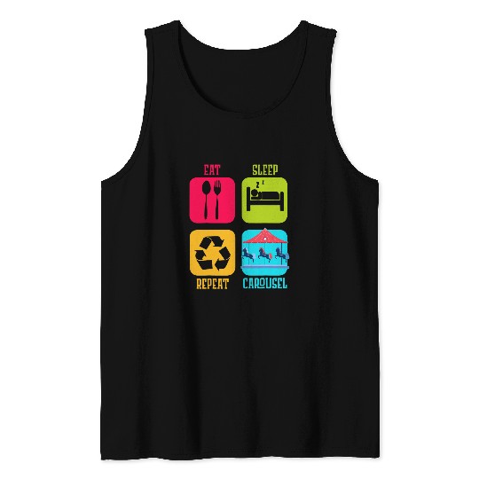Horse Pet Carousel Horse Tornado Ride Amusement Park Tank Tops