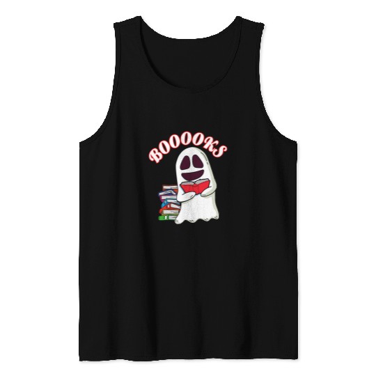 Book Fun Booooks ghostss Halloween Reading Book Teacher Kids 1 6 Tank Tops
