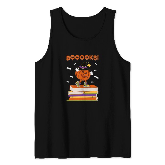Book Fun Booooks Book Lover Library Halloween Tank Tops