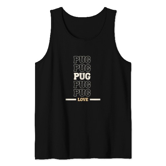Pug Pet vintages Pug multi line dog lovers Tank Tops