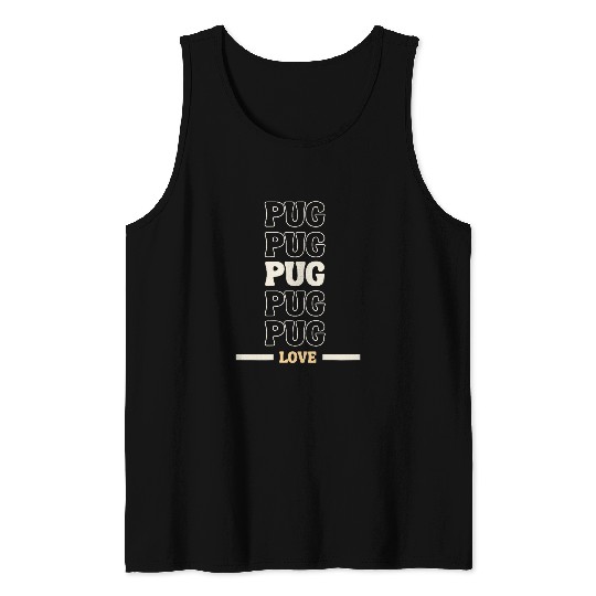 Pug Pet vintages Pug multi line dog lovers Tank Tops