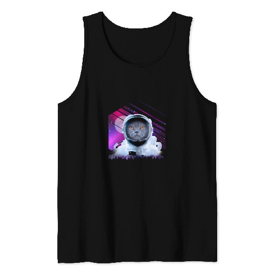 Astronaut Job Cat Astronomy Galaxy Cat Astronaut Tank Tops