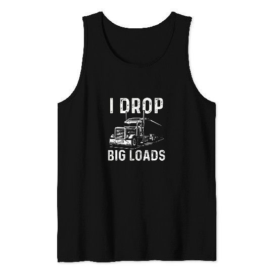 Truck Fun Men Women Big Rig Trucking Truckin Road Lorry 4 Tank Tops