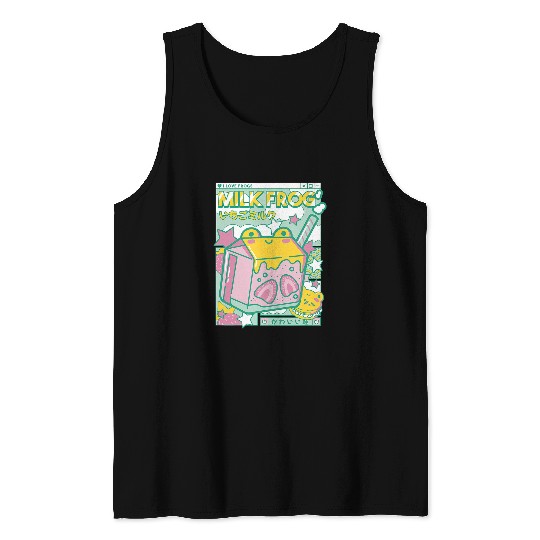 Frog Pet Strawberry Milk Kawaii Toad PC gamer Cute Lover Tank Tops