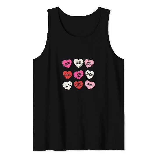 Book Fun Hearts Candy Happy Valentines Day For Bookish And Tank Tops