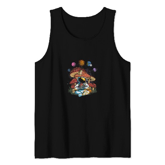 Astronaut Job Cottagecore Fairy Grunge Planets Mushroom Tank Tops