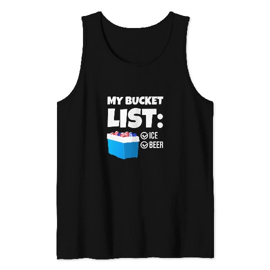 Beer Fun My Bucket List Funny Beer Lover Beach Bbq Tank Tops