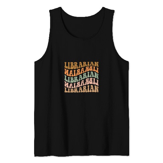 Librarian Job Thankful Librarian vintages Fall Vibes Autumn Leaves Tank Tops