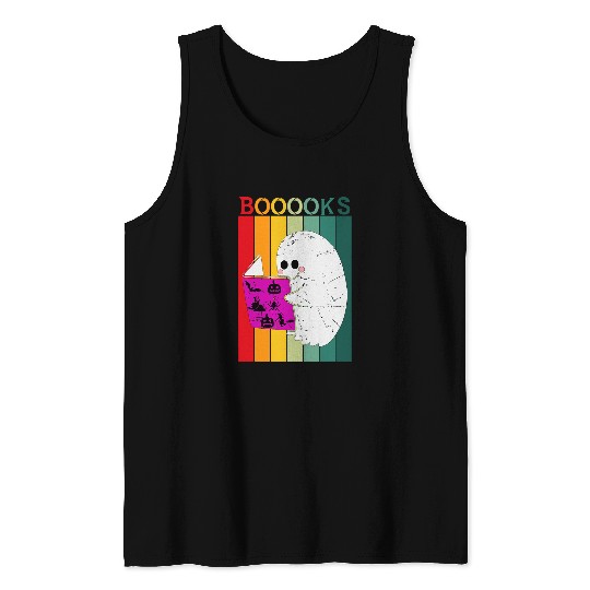 Book Fun BOOOOKS ghosts Halloween Funny ghostss Book Reading Tank Tops