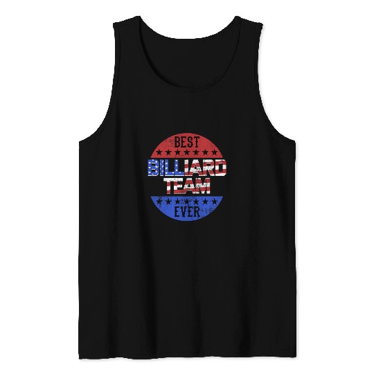 Sport Billiard Team Player Independence Day Patriotic USA Flag Tank Tops