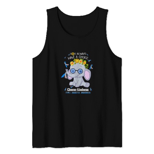 Elephant Pet hippie type 1 diabetess elephant warrior choose kindness Tank Tops