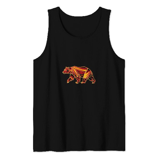 Bear Pet Bear Geometric Abstract Art Animal Print Men Women Kids Tank Tops