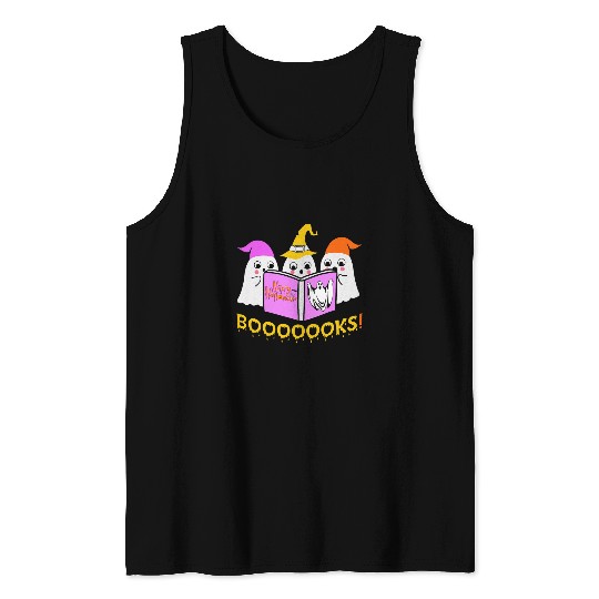 Book Fun BOOOOKS ghosts Halloween Funny ghostss Book Reading Books Tank Tops