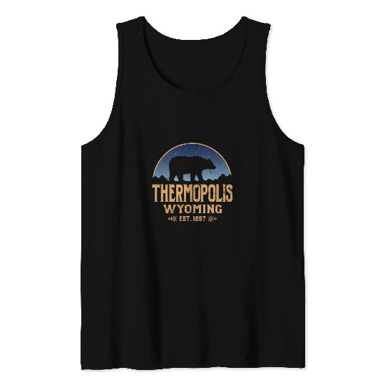 Bear Pet Thermopolis Wyoming WY Bear Wildlife Mountains Tank Tops