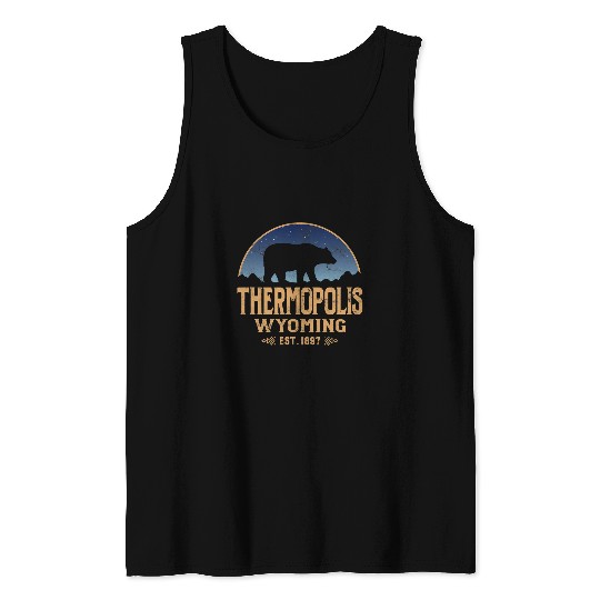 Bear Pet Thermopolis Wyoming WY Bear Wildlife Mountains Tank Tops
