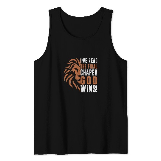 Lion Pet I ve Read The Final Chapter God Wins Lion Jesus Christian Tank Tops
