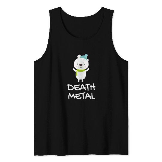 Bear Pet Cute Polar Bear Metalhead Death Metal Tank Tops