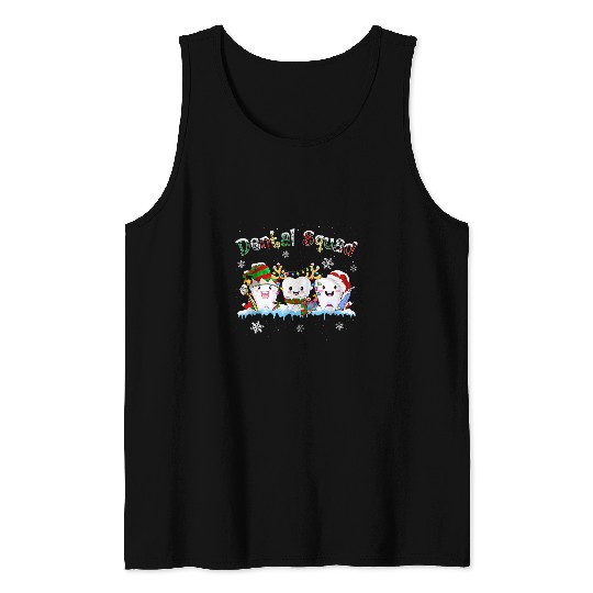 dentists Job Christmas Dental Squad xmass dentists Teeth Funny Santa Teeth Tank Tops