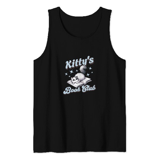 Book Fun Kittys Book Club Paws Pages Unite Tank Tops