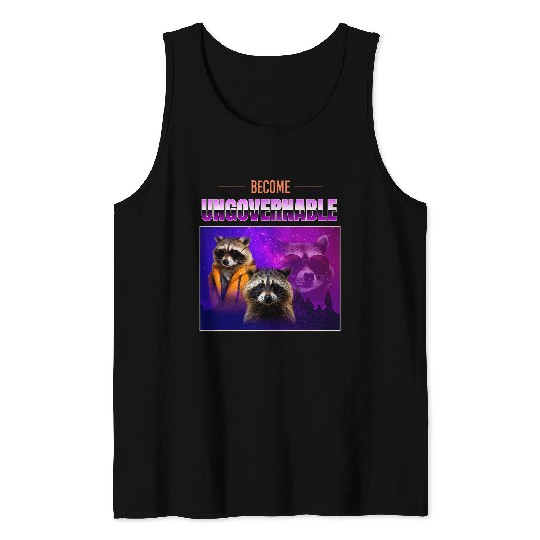 Raccoon Pet Become Ungovernable Funny Raccoon Print Tank Tops