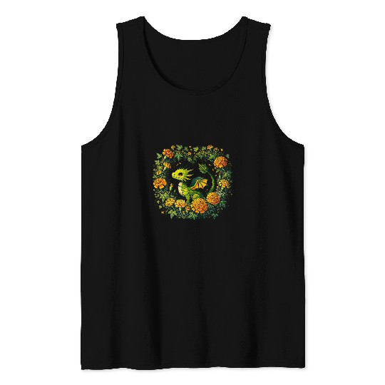 Dragon Pet Marigold Moss Dragon Illustration 2 Tank Tops