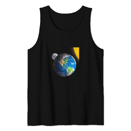 Astronaut Job Earth Moon Sun Space Solar System Tank Tops