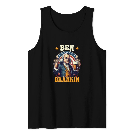 Funny 4th of July Ben Drankin Patriotic Tank Tops