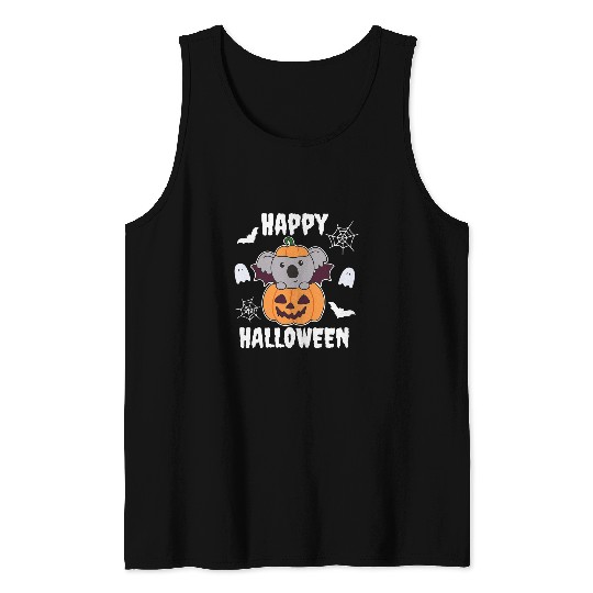 Koala Pet Happy Halloween Pumpkin Bat Koalas Halloween 3 Tank Tops