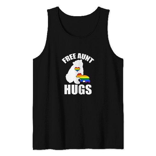 Bear Pet frees Aunt Hugs Bear Pride LGBT Flag Gay Be Lesbian Gifts Tank Tops