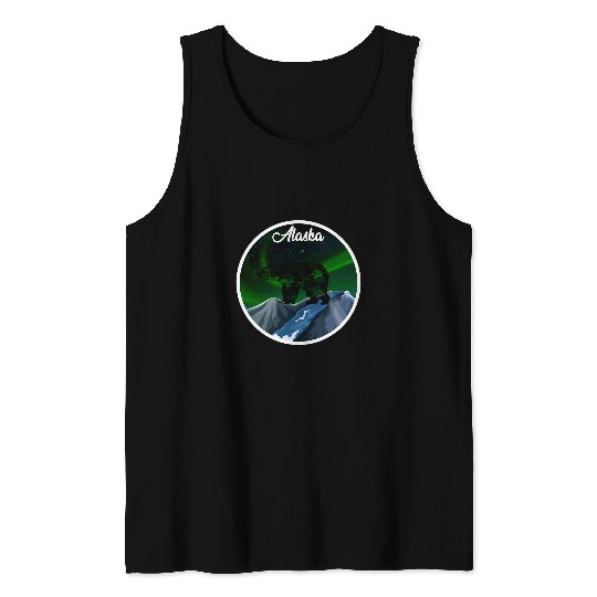 Bear Pet Alaska Northern Lights Bear Tank Tops