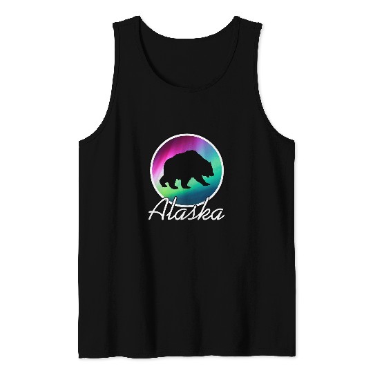 Bear Pet Alaska Souvenir Alaskan Bear Northern Lights Tank Tops