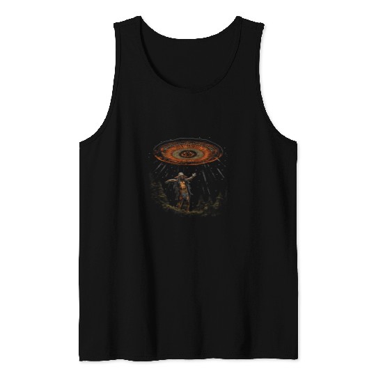 Alien UFO Native American Indian Encounter Graphic Art 28 Tank Tops