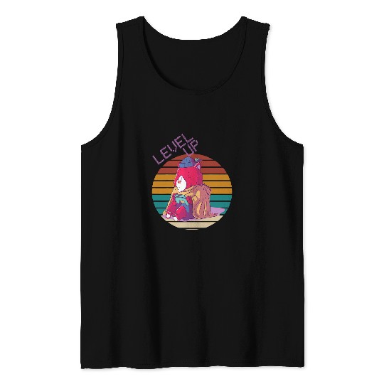 Bear Pet Level Up Gamer Retro Video Games Retro Gaming Bear Game Tank Tops