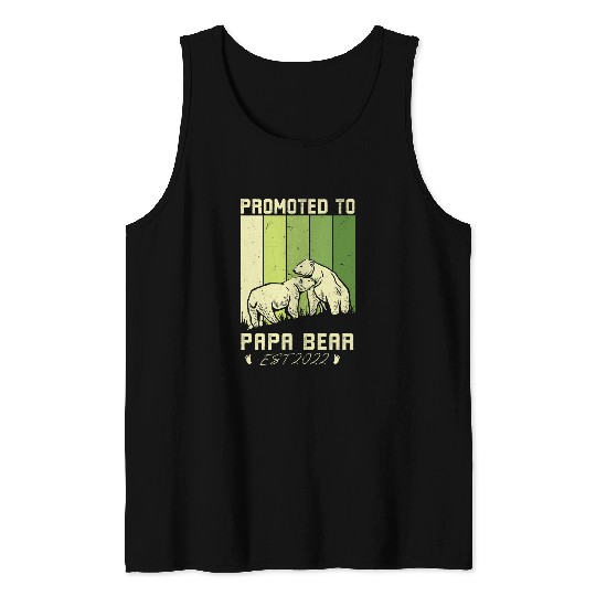 Bear Pet Mens Promoted to Daddy Bear First Fathers Day Expecting Dad 2 Tank Tops