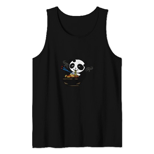 Panda Pet Pho Soup Vietnam Ramen Laughing Panda Chinese Asia Sticks Tank Tops