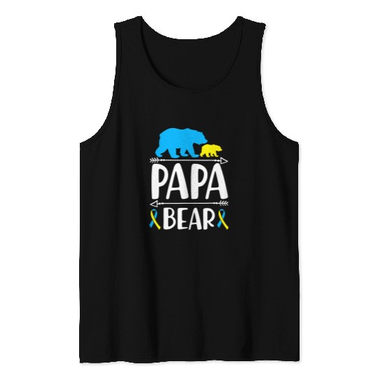 Bear Pet Mens Papa Bear Down Syndromes Awareness Proud Dad Tank Tops