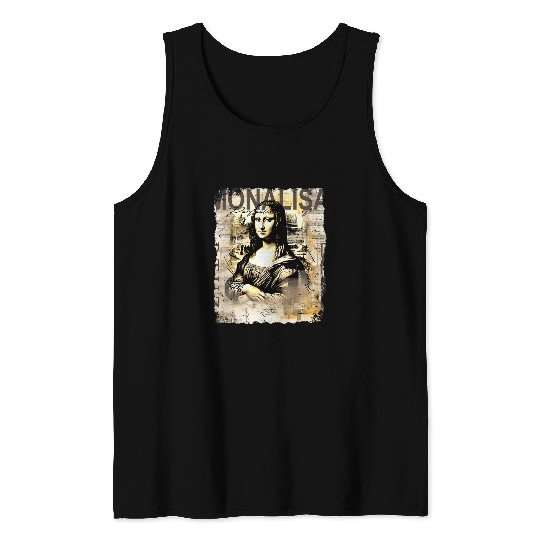 Abstract Graffiti Art Leonardo Da Vinci Art Mona Lisa 5 Tank Tops