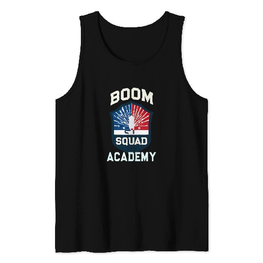 Police Job Funny BOOM SQUAD ACADEMY Fireworks Firecracker Police Tank Tops