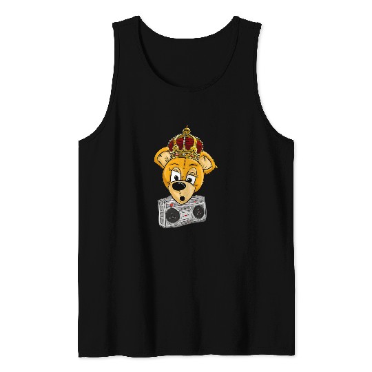 Bear Pet King Teddy Bear HipHop by San Francisco Artist Zamiro Tank Tops