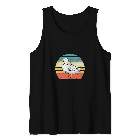 Duck Pet Retro Funny Water Ducklings Tank Tops