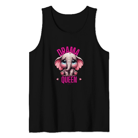 Elephant Pet Drama Queen Theatrical Funny Cute Dramatic Elephant Meme Tank Tops