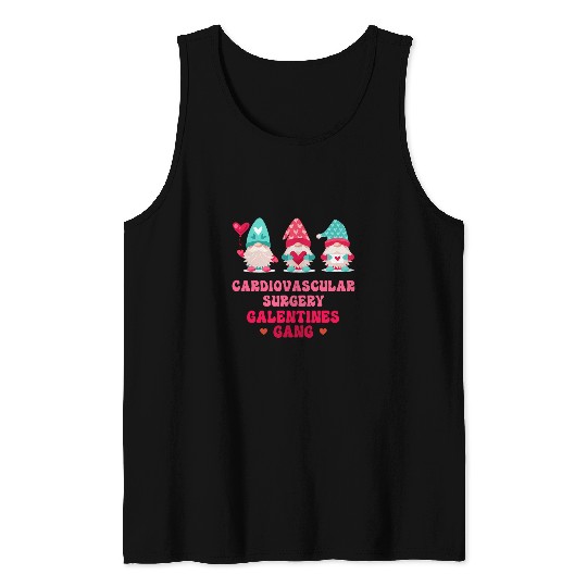 nurses Job Cardiovascular Surgery Gnomes nurses Galentines Day Tank Tops