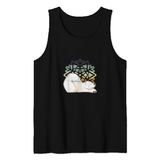 Bear Pet Snowflake Cute Arctic Animal Lover Retro Polar Bear Tank Tops