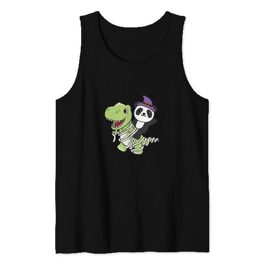 Panda Pet Happy Halloween Mummy TRexs Pandas Halloween 2 Tank Tops