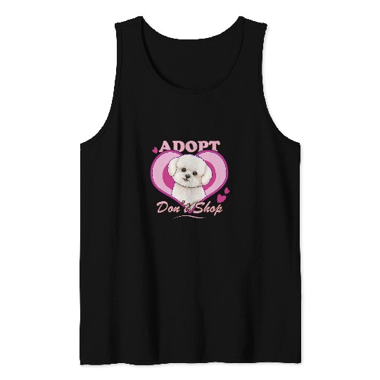 Adopt Dont Shop Bichon Frise Dog Rescue Adoption Tank Tops